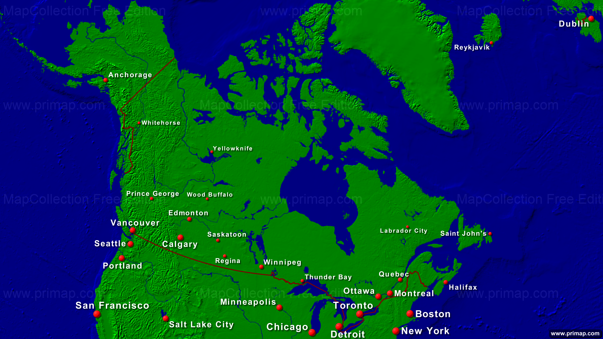 Flughäfen In Kanada Karte Kanada Karte Kanada Karte Umriss Einfache karte kanadas, ohne namen